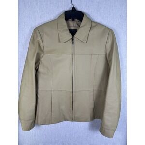 Uniform John Paul Richard Women's Tan/Beige Leather Jacket. Size 10/Medium